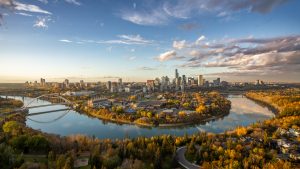 Edmonton downtown skyline fall